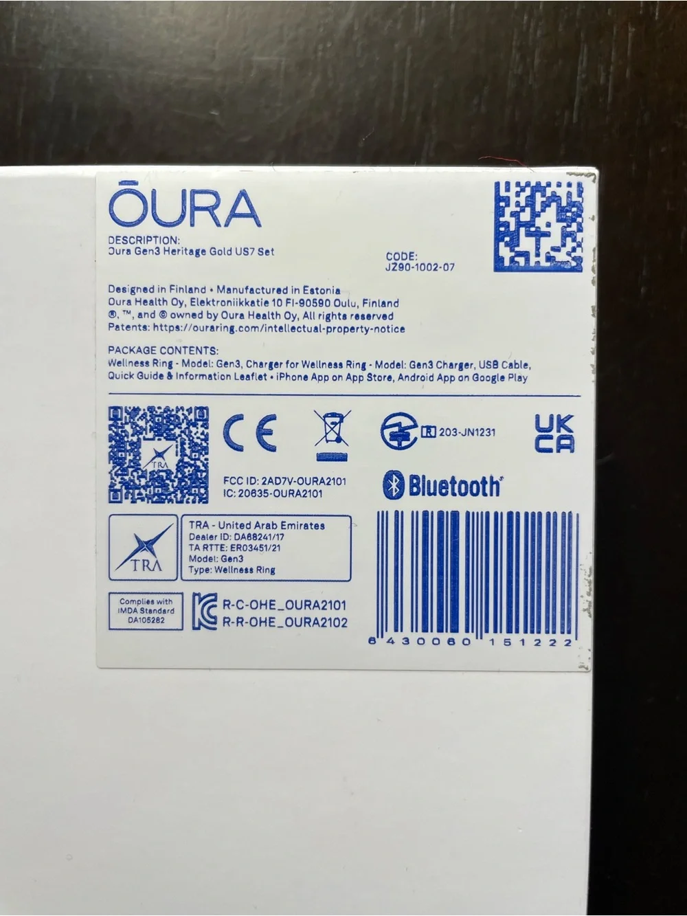 Oura Ring Gen3 Heritage Gold size 7